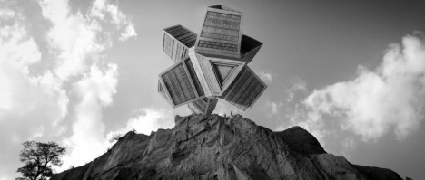 A still from the final project showing an inverted pyramid